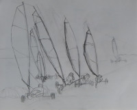 Strandsegler<br> Bleistiftskizze<br>2019